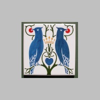 Replica hand painted CFA Voysey design tile by Christopher Vickers.jpg
